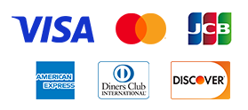 対応クレジットカード: VISA, Mastercard, JCB, American Express, Diners Club, Discover